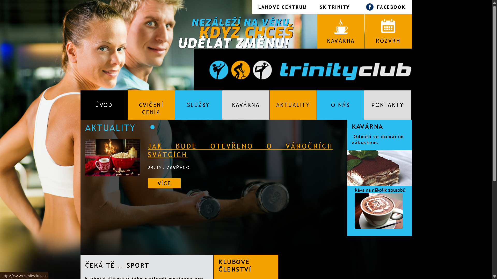 Starý web Trinity Clubu